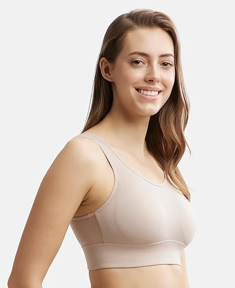 Jockey JW12 Women’s Rayon Lounge Bra – Wirefree Padded Full Coverage with Removable Pads